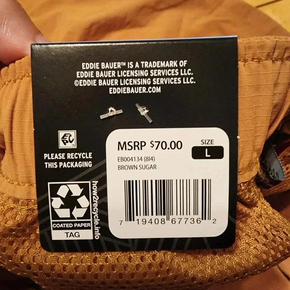 NWT Eddie Bauer brown tech shorts sizes large & xlarge - Picture 6 of 12